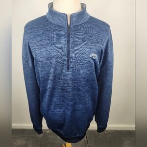 Callaway Men’s 3XLT Blue Heathered Quarter-Zip Rain Sweater